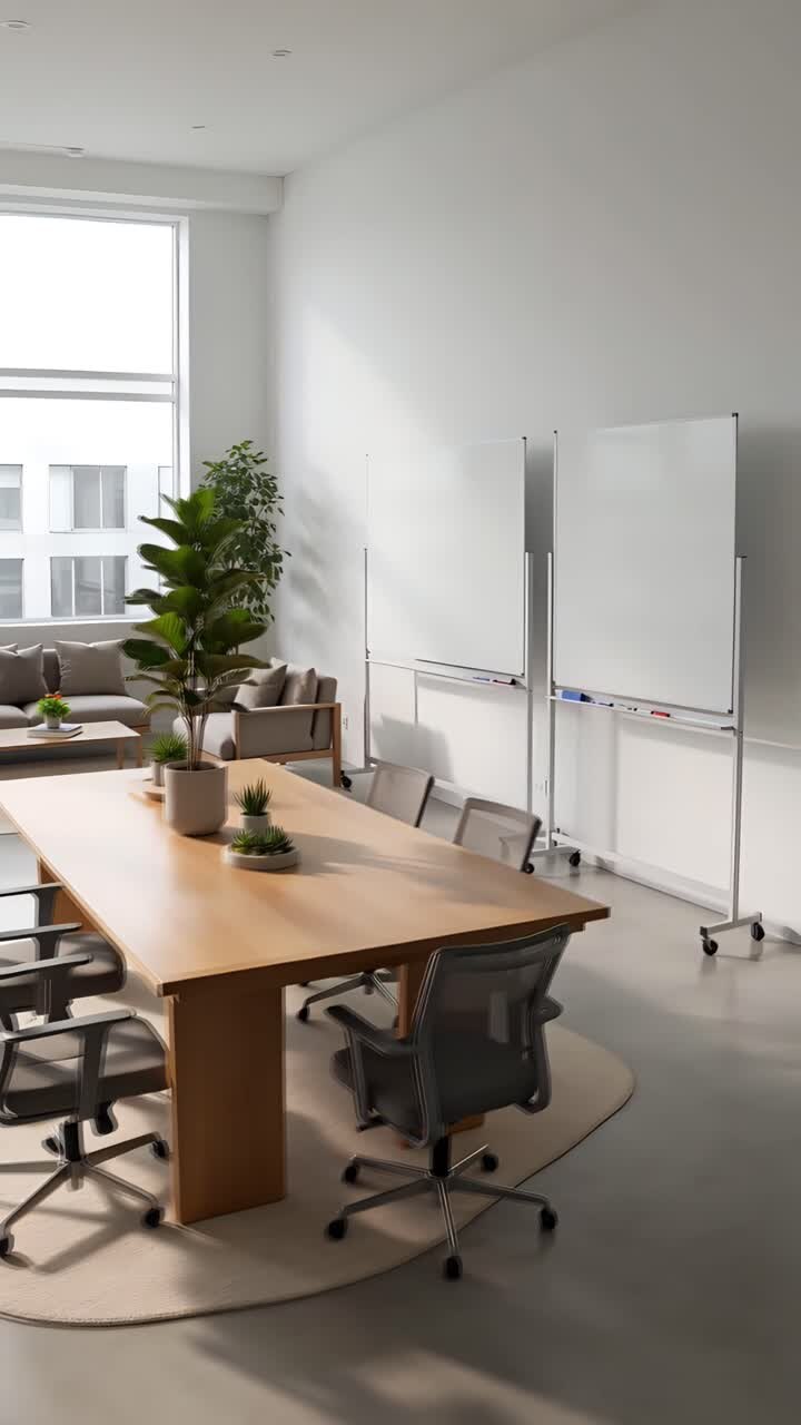Interni Estetici di Spazio Coworking Moderno 4K