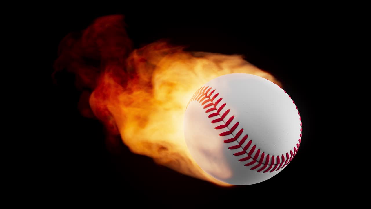 Loop di palla da baseball in fiamme