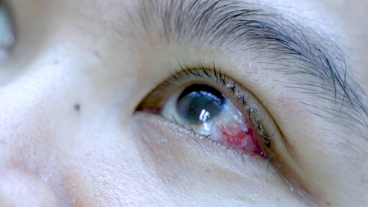 Close-up of an irritated eye
