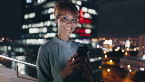 Rooftop,-black-woman-face-and-phone-typing