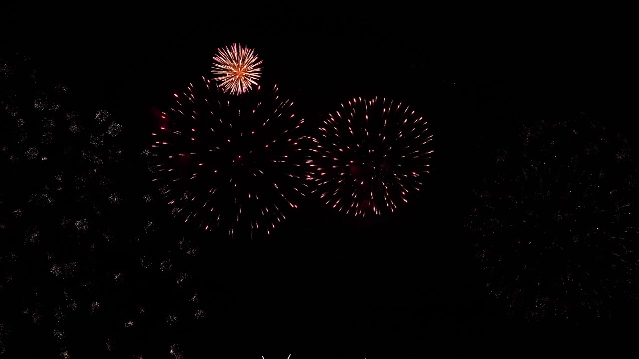 Ghost Shell Fireworks Explosions Effects Against Night Back Background