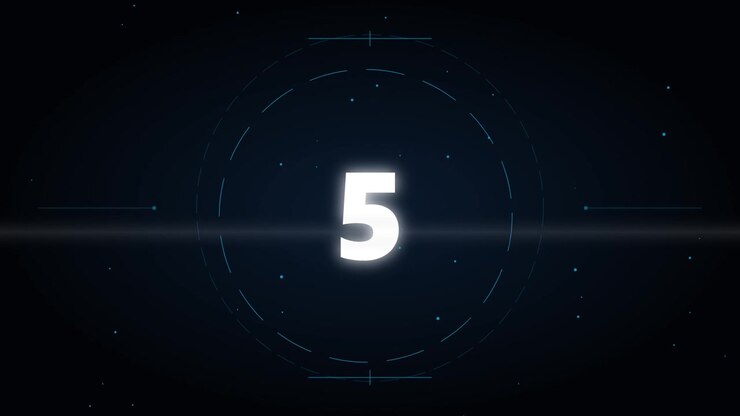 Digital Countdown Timer with Futuristic Circular Graphics