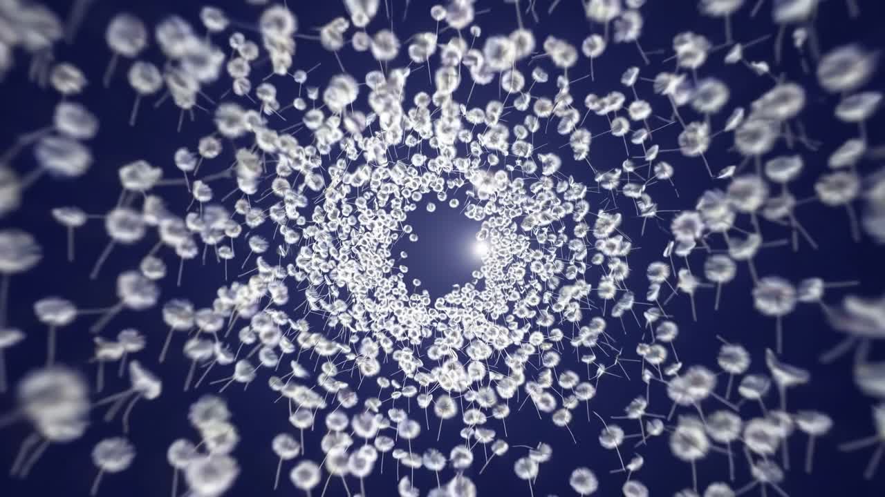 Visão abstrata da dispersão de sementes de dente-de-leão