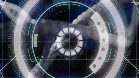 animación del escaneo del alcance sobre la cadena de adn