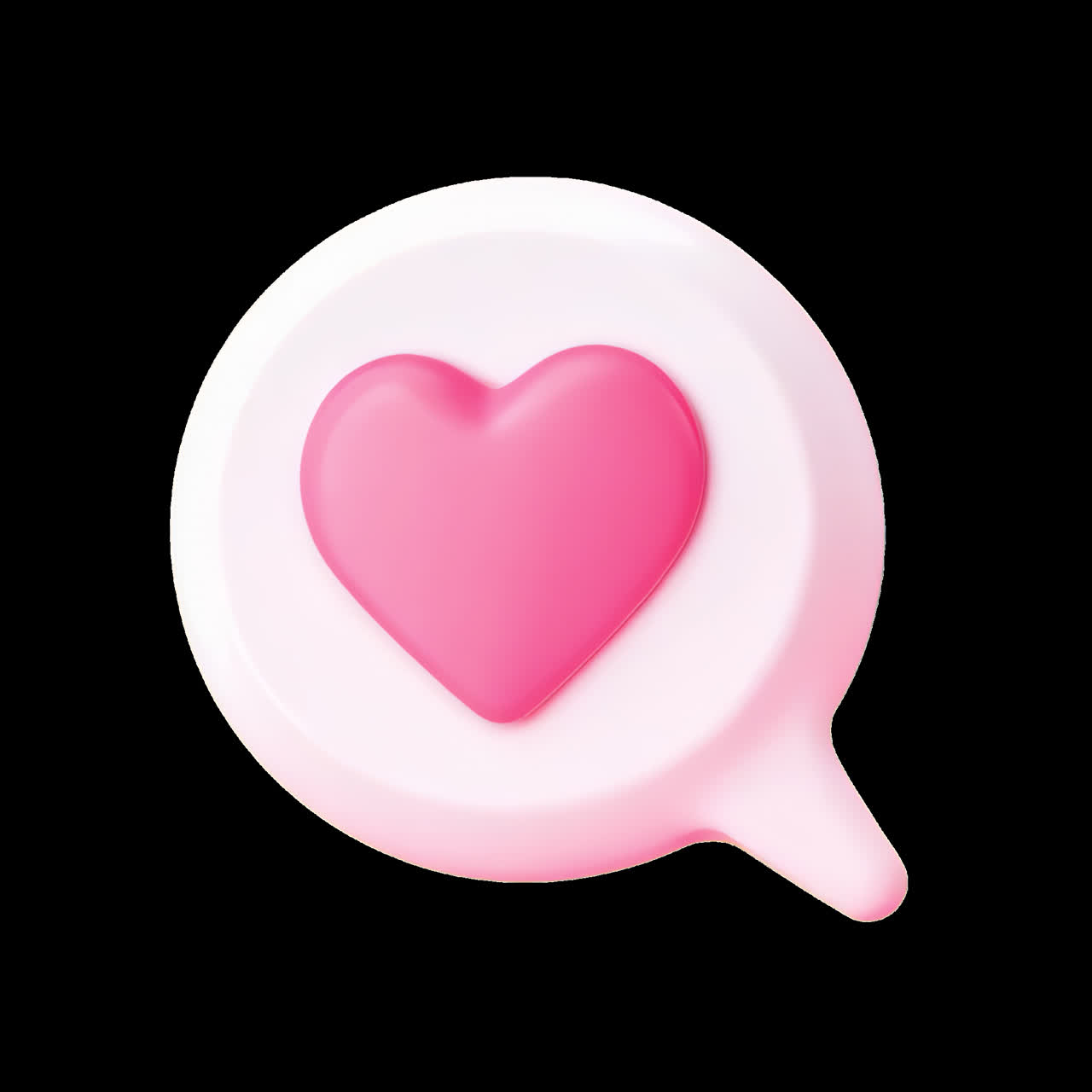 Heart icon animation isolated asset, transparent 4K video, alpha channel, ProRes 4444
