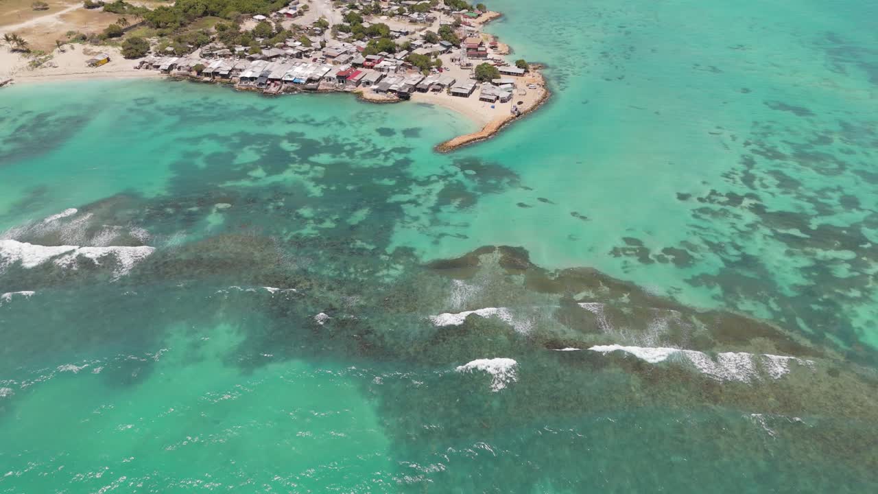Overhead aerial view of Hellshire beach Jamaica