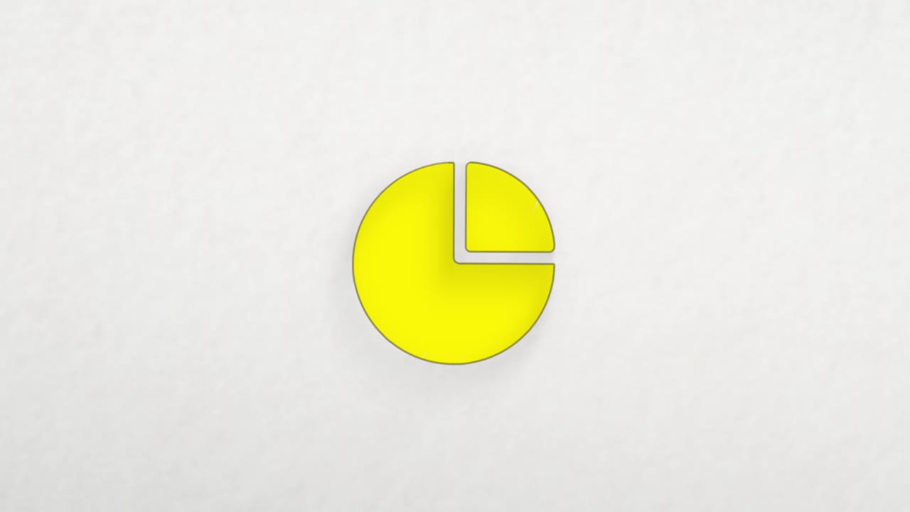 icono de diagrama de círculo con efecto de dibujo de color. animación de dibujos dibujados. 4k