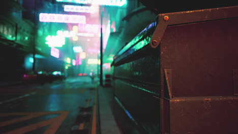 la calle de la ciudad cyberpunk por la noche