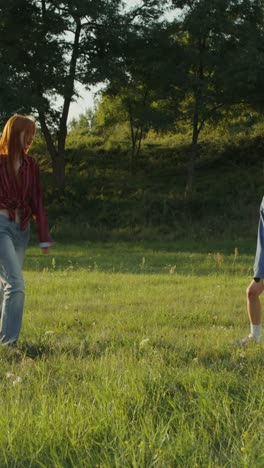 two women enjoying a walk in a park