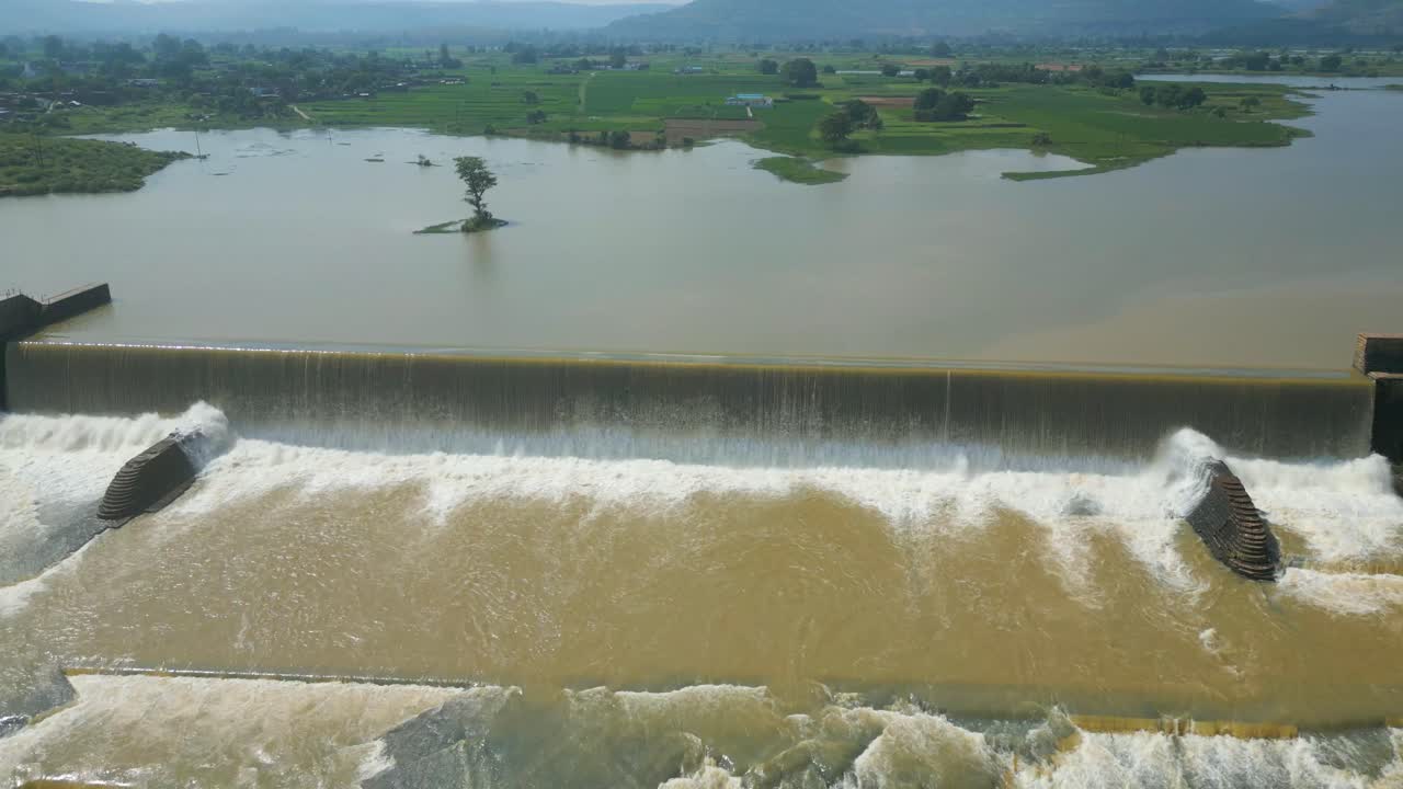 Waterfall Rajdari Devdari and Latif Shah Dam Aerial View