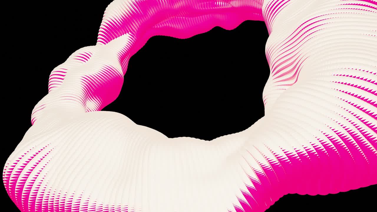Abstrakter 3D-Kreis in Rosa und Weiß