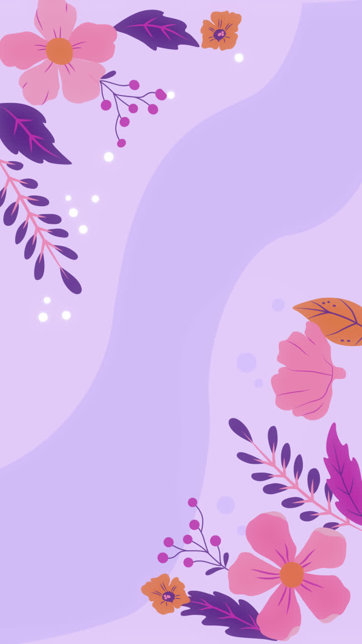 Motion Graphic of Flat floral background