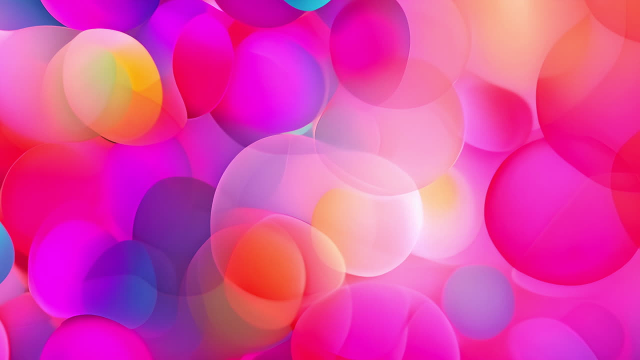 Colorful abstract bubbles animation with vibrant pink, purple, and orange hues