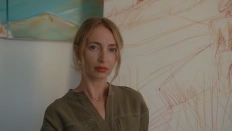 portrait of an artist in her studio