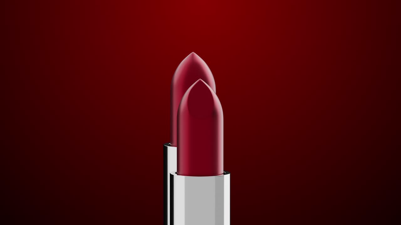 Red color lipstick rotate on red background