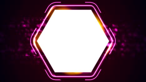 fondo de movimiento hexagonal brillante de neón retro