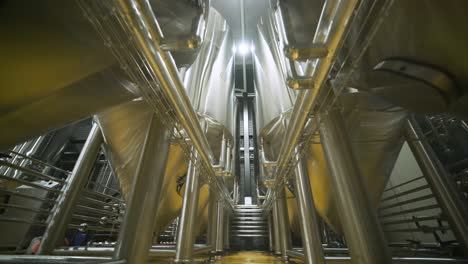 modern craft brewery. craft beer production. modern equipment in brewery, metal tanks, alcoholic drink production