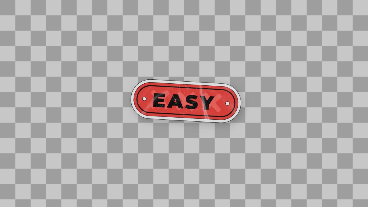 Glossy Red Easy Badge Sticker