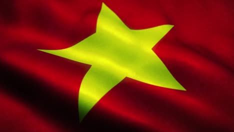 vietnam flag waving in the wind. national flag of vietnam. sign of vietnam seamless loop animation. 4k