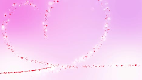 el fondo de los corazones, el corazón rojo del día de san valentín corriendo en el fondo.