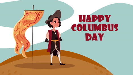 feliz día de columbus animación de letras