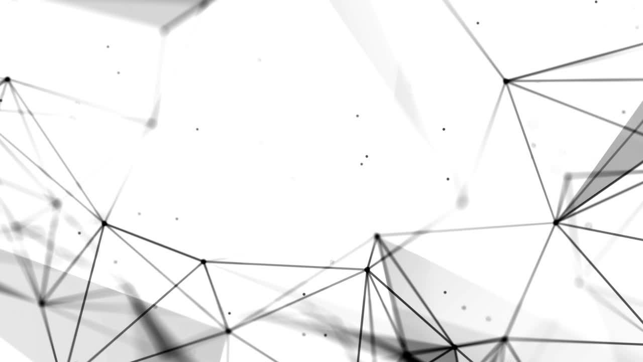 Black Abstract Geometric connected line and dots slow motion Pleasantly moving in space elements of graphic design. Light Plexus cinematic business seamless loop motion background.