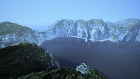 Aerial-view-of-the-beautiful-cliffs-in-the-sea