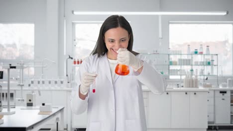 Psychic-Indian-female-scientist-doing-experiments-in-a-lab