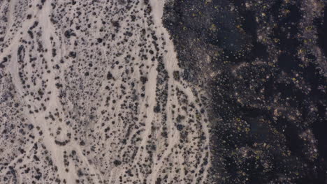 Aerial-view-patterns-found-nature-in-the-Mojave-desert-landscape