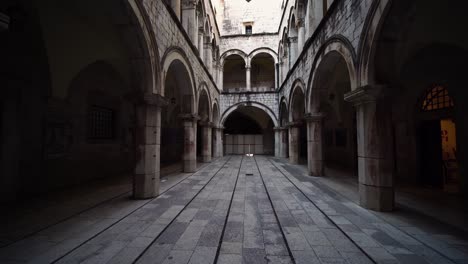 sponza palace. glide shot. dubrovnik old town, croatia.