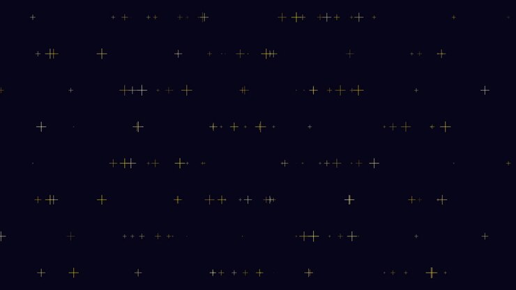 Digital neon geometric crosses in rows