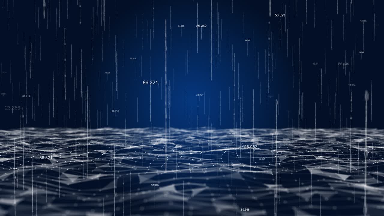 Technology futuristic digital wave blue digital cyberspace particles data network connections