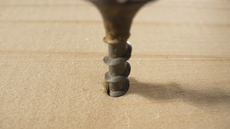 driving a screw into wood
