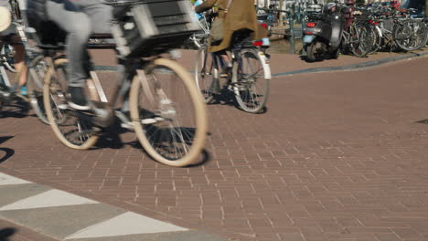 bike wheels on amsterdam street