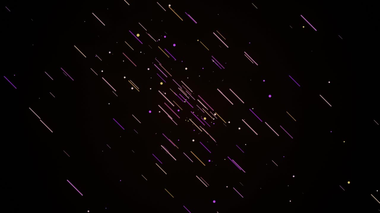 Abstract Colorful Lines and Particles on Black Background