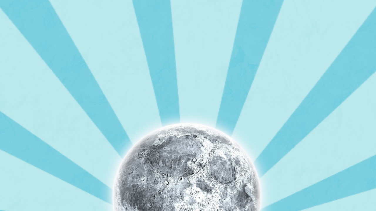 회전하는 줄무 ⁇  파란색 배경 위에 나타나는 달의 애니메이션