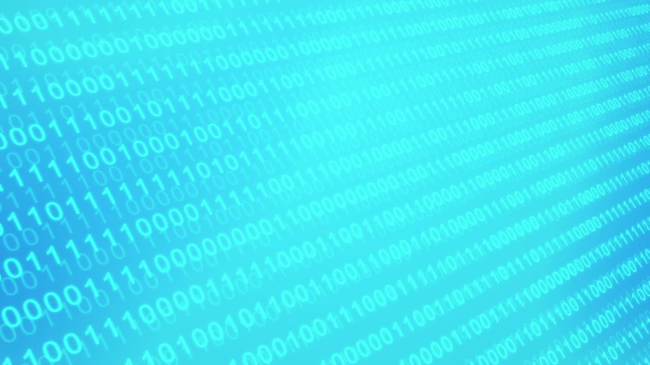 Binary code abstract background, digital on screen, coding number, system virtual software computer program and development of technology, seamless loop and effect motion graphic concept.