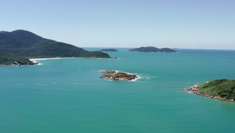 aerial view of tropical island and coastline