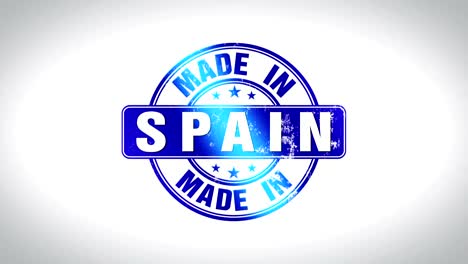 made in spain word 3d animated wooden stamp animation