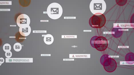 animación de los iconos de los medios sobre los sobres