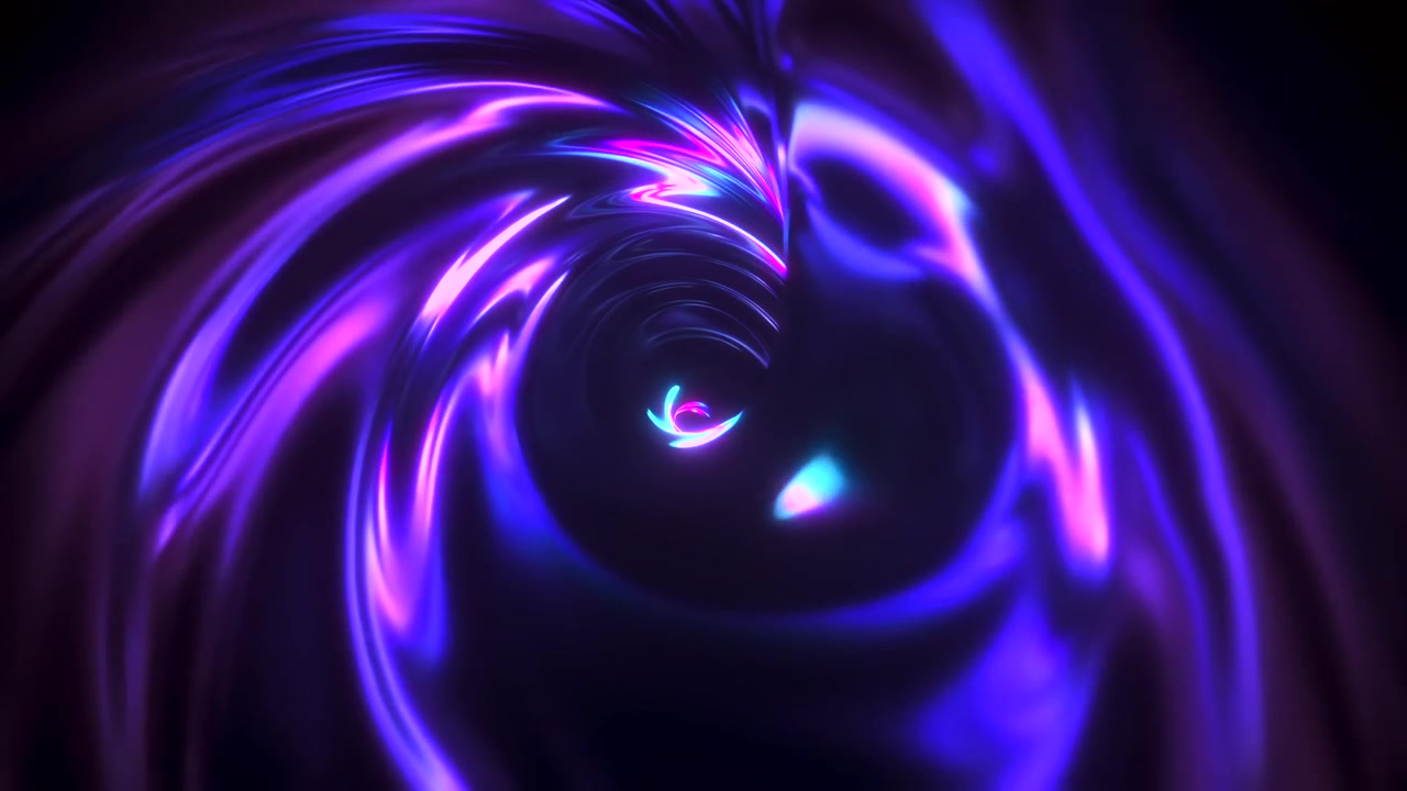 Hypnotic Abstract Tunnel of Swirling Blue and Purple Neon Lights