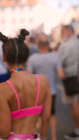 woman at a pride parade