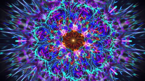 abstract fractal mandala with neon lights