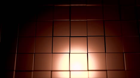 cool background of brown cubes net zomming out, so that abstract sun becomes visible on this squared grid.