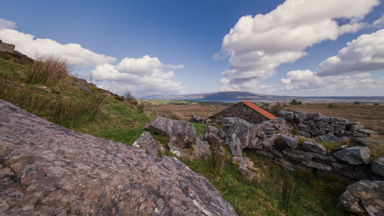 Rural Landscape with Stone Wall and Clouds