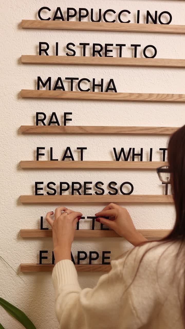 Espositore del menù della caffetteria