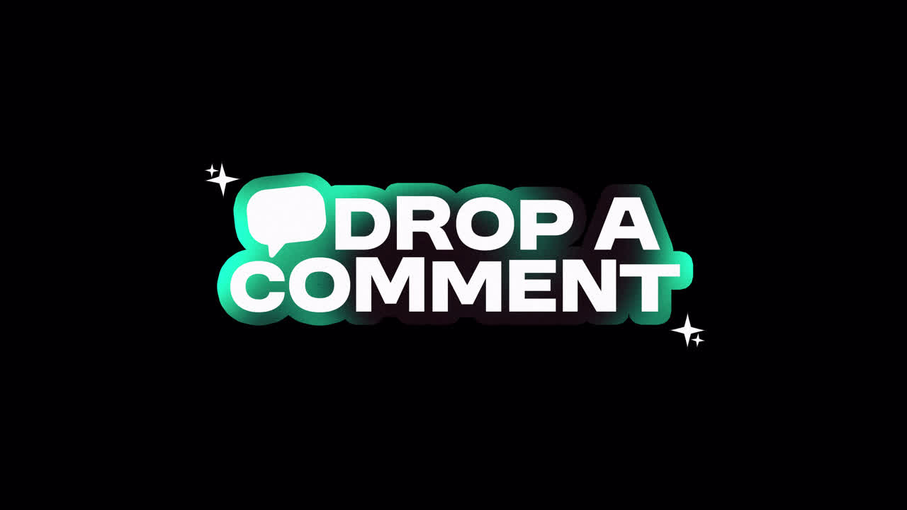 Animated 'Drop a Comment' Text with Speech Bubble