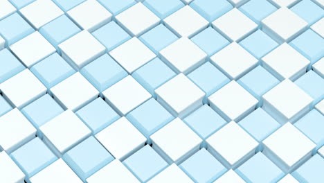 floating blue and white cubes background, 3d rendering.