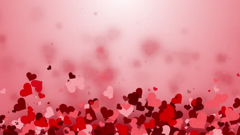 hearts on red abstract love background. love romantic copy space for messages with hearts. february 14. valentines day loop card,