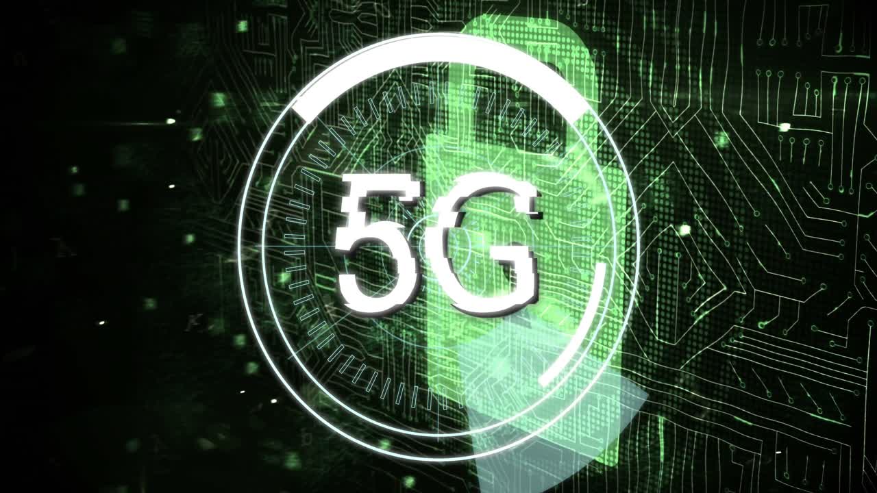 5g scritto nel mezzo di un cerchio futuristico 4k